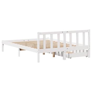 Massivholzbett ohne Matratze Weiß 160x200 Kiefernholz