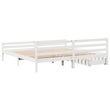 Massivholzbett ohne Matratze Weiß 180x200 cm Kiefernholz