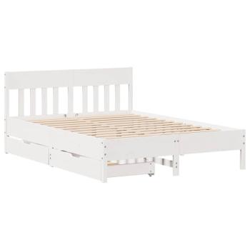 Massivholzbett ohne Matratze Weiß 160x200 Kiefernholz
