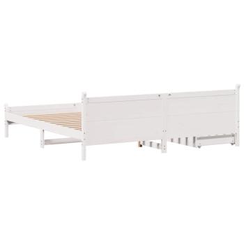 Massivholzbett ohne Matratze Weiß 180x200 cm Kiefernholz