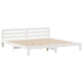 Massivholzbett ohne Matratze Weiß 200x200 cm Kiefernholz