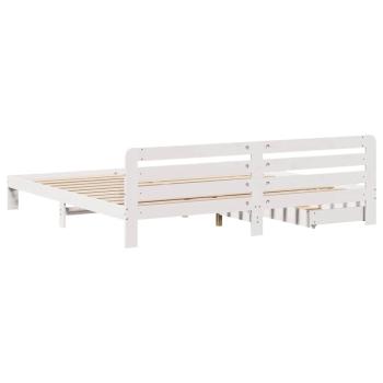 Massivholzbett ohne Matratze Weiß 200x200 cm Kiefernholz