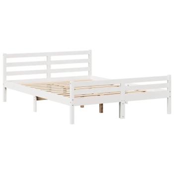 Massivholzbett ohne Matratze Weiß 150x200 cm Kiefernholz
