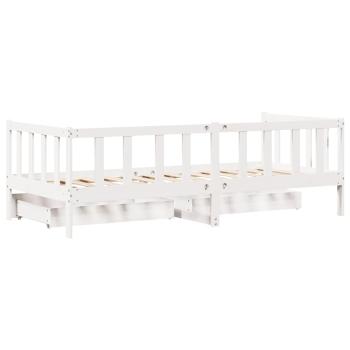 Tagesbett mit Schubladen Weiß 90x200 cm Kiefernholz