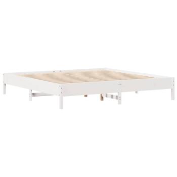 Massivholzbett ohne Matratze Weiß 180x200 cm Kiefernholz