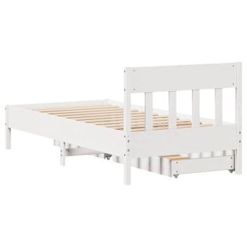 Massivholzbett ohne Matratze Weiß 100x200 cm Kiefernholz