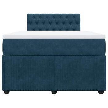 Boxspringbett mit Matratze Blau 120x190 cm Samt