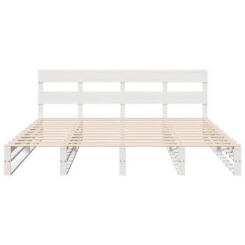 Massivholzbett ohne Matratze Weiß 200x200 cm Kiefernholz