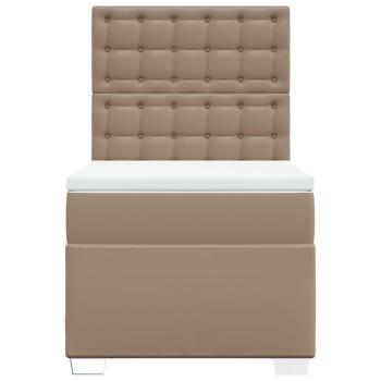 Boxspringbett mit Matratze Cappuccino-Braun 90x200cm Kunstleder