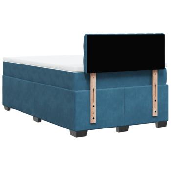 Boxspringbett mit Matratze Blau 120x190 cm Samt