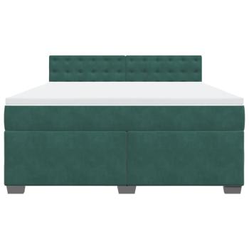 Boxspringbett mit Matratze Dunkelgrün 180x200 cm Samt