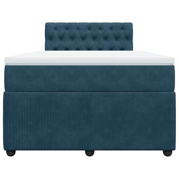 Boxspringbett mit Matratze Blau 120x200 cm Samt