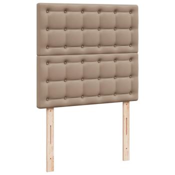 ARDEBO.de - Boxspringbett mit Matratze Cappuccino-Braun 90x190cm Kunstleder