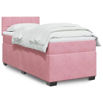 ARDEBO.de - Boxspringbett mit Matratze Rosa 90x200 cm Samt