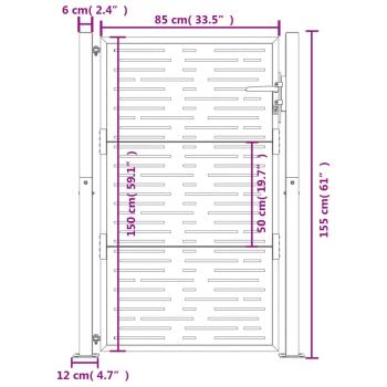 Gartentor 105x155 cm Cortenstahl Quadratisches Design