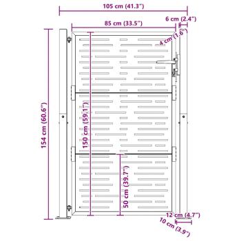 Gartentor 105x155 cm Cortenstahl Quadratisches Design