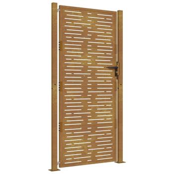 Gartentor 105x180 cm Cortenstahl Quadratisches Design