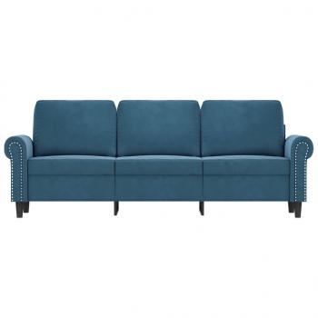 3-Sitzer-Sofa Blau 180 cm Samt