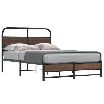 ARDEBO.de - Bettgestell ohne Matratze 120x200 cm Braun Eichen-Optik