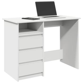 ARDEBO.de - Schreibtisch Weiß 102x50x75 cm Holzwerkstoff