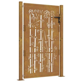 Gartentor 105x155 cm Cortenstahl Bambus-Design