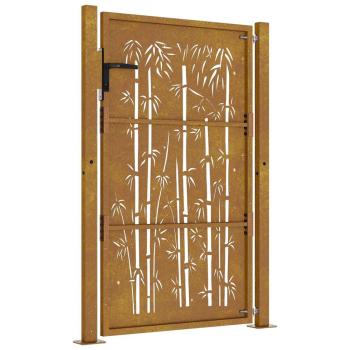 Gartentor 105x155 cm Cortenstahl Bambus-Design