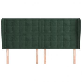 Kopfteil mit Ohren Dunkelgrün 183x23x118/128 cm Samt