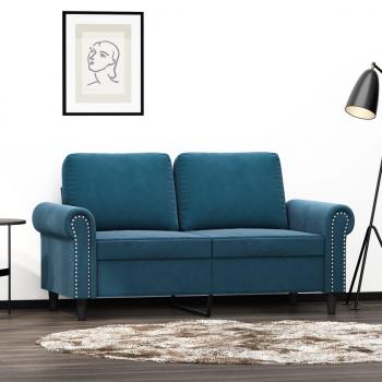 ARDEBO.de - 2-Sitzer-Sofa Blau 120 cm Samt