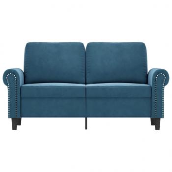 2-Sitzer-Sofa Blau 120 cm Samt