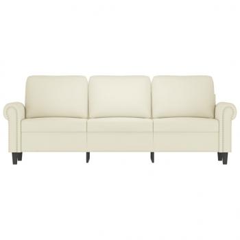 ARDEBO.de - 3-Sitzer-Sofa Creme 180 cm Samt