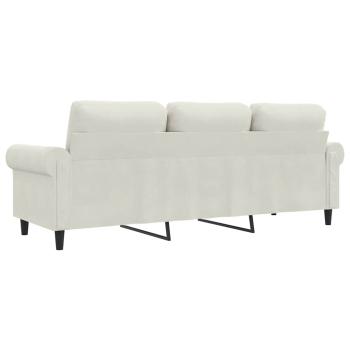 3-Sitzer-Sofa Creme 180 cm Samt