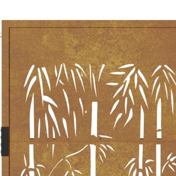 Gartentor 105x205 cm Cortenstahl Bambus-Design