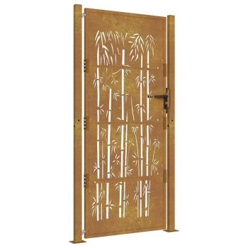 Gartentor 105x205 cm Cortenstahl Bambus-Design
