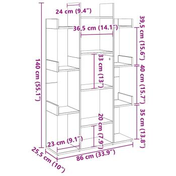 Bücherregal Artisan-Eiche 86x25,5x140 cm Holzwerkstoff