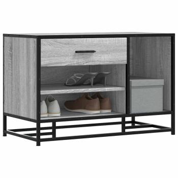 ARDEBO.de - Schuhbank Grau Sonoma 80x40x53,5 cm Holzwerkstoff und Metall