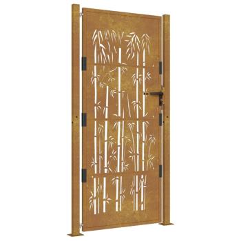 Gartentor 105x180 cm Cortenstahl Bambus-Design