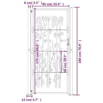 Gartentor 105x180 cm Cortenstahl Bambus-Design