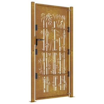 Gartentor 105x180 cm Cortenstahl Bambus-Design