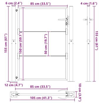 Gartentor 105x155 cm Cortenstahl