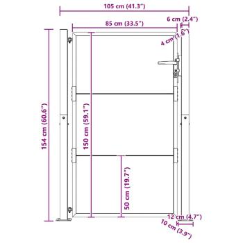 Gartentor 105x155 cm Cortenstahl