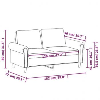 2-Sitzer-Sofa Creme 120 cm Samt