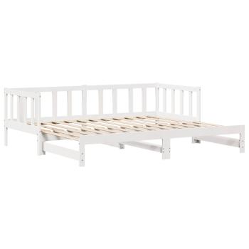 Tagesbett Ausziehbar mit Schubladen ohne Matratze Weiß 90x200cm
