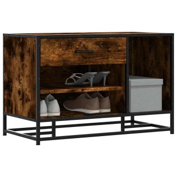 ARDEBO.de - Schuhbank Räuchereiche 80x40x53,5 cm Holzwerkstoff und Metall