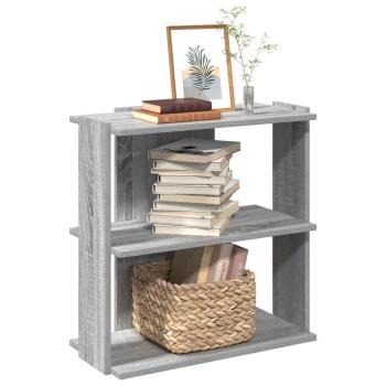 ARDEBO.de - Bücherregal 3 Böden Grau Sonoma 60x30x60 cm Holzwerkstoff