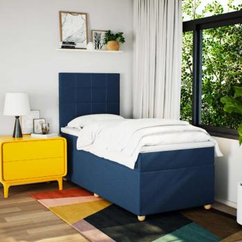 Boxspringbett mit Matratze Blau 100x200 cm Stoff