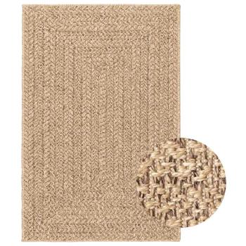 ARDEBO.de - Teppich ZIZUR Beige 140x200 cm Jute-Optik Indoor und Outdoor