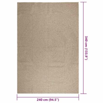 Teppich ZIZUR Beige 240x340 cm Jute-Optik Indoor und Outdoor