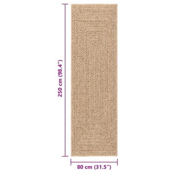 Teppich ZIZUR Beige 200x200 cm Jute-Optik Indoor und Outdoor