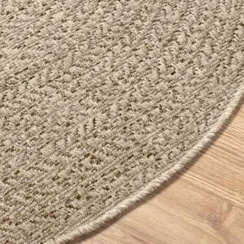 Teppich ZIZUR Beige Ø 200 cm Jute-Optik Indoor und Outdoor