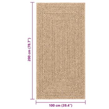 Teppich ZIZUR Beige 80x250 cm Jute-Optik Indoor und Outdoor